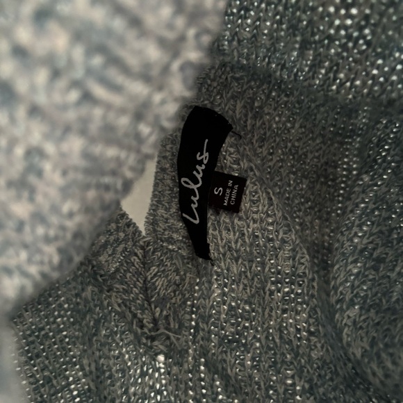 Lulu's Women's Size Small Blue Knit Long Sleeve Pullover Sweater - Picture 3 of 4